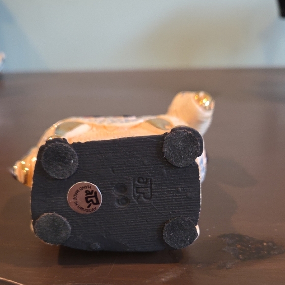 Artesania Rinconada Ceramic Horse Figure Has Blue, Gold And Purple Enamal Glaze - Picture 5 of 8